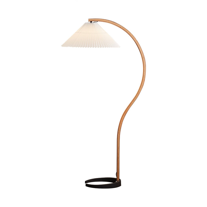 Lampadaire Trépied Bois Blond & Lin