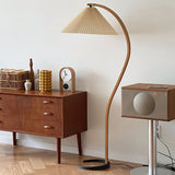 Lampadaire Trépied Bois Blond & Lin
