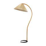 Lampadaire Trépied Bois Blond & Lin