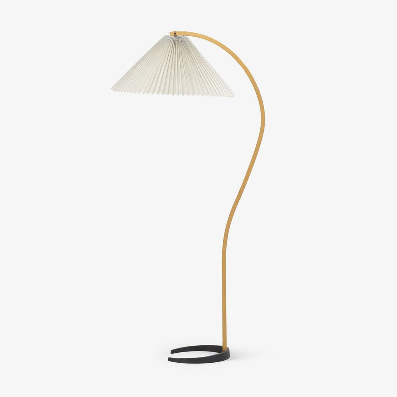 Lampadaire Trépied Bois Blond & Lin