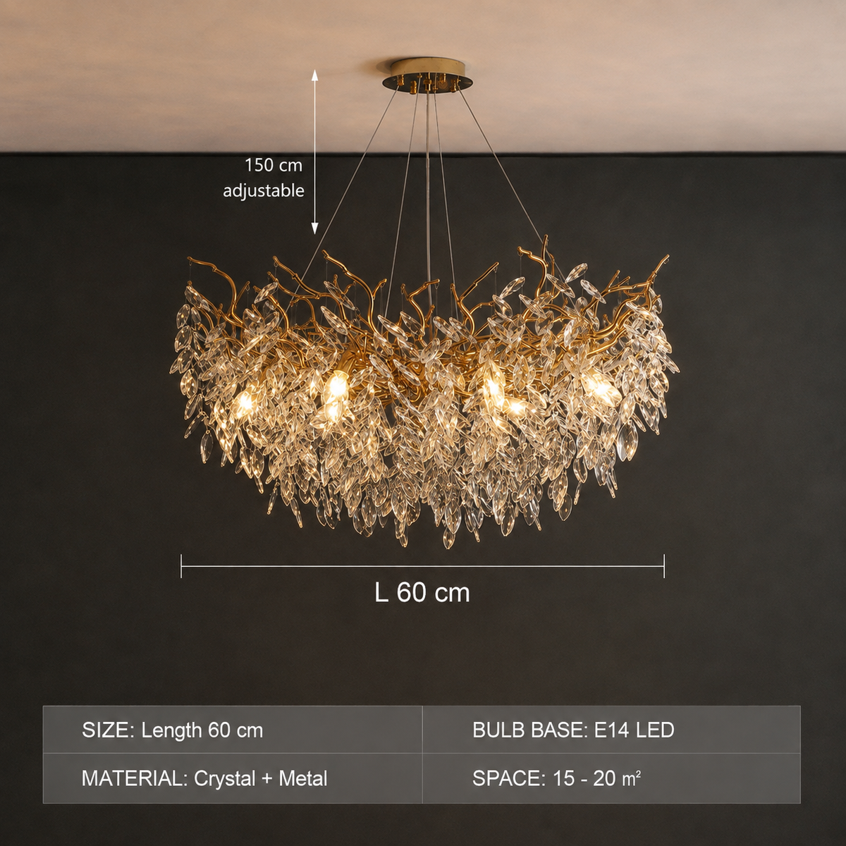 Lustre Cristal Style Français