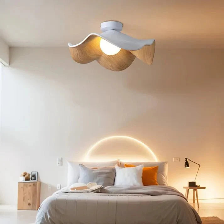 Plafonnier Fleure de Lotus en Bois