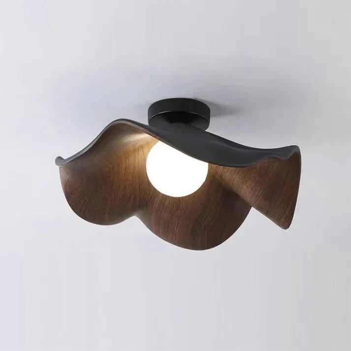Plafonnier Fleure de Lotus en Bois