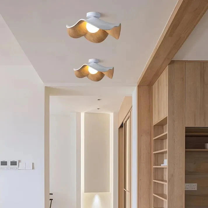 Plafonnier Fleure de Lotus en Bois