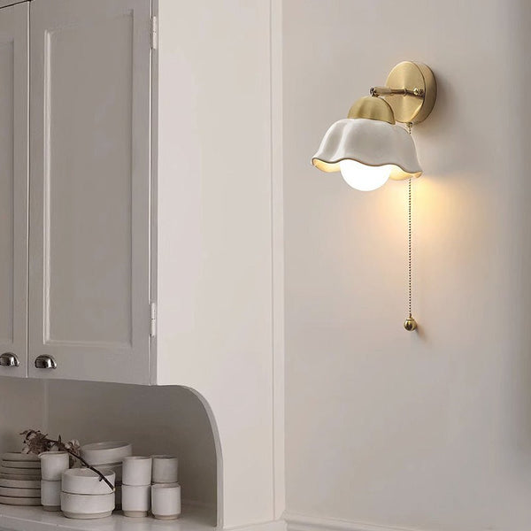 Applique Murale Fleur Blanche Vintage