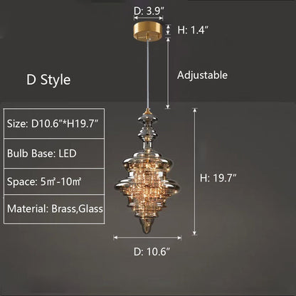 Suspension Luminaire Crystal Verre Luxueux