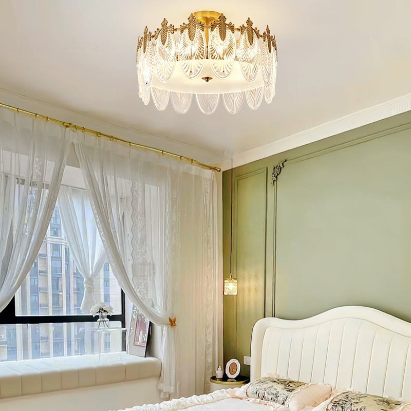 Lustre En Verre Style Feuilles