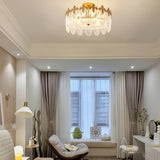 Lustre En Verre Style Feuilles