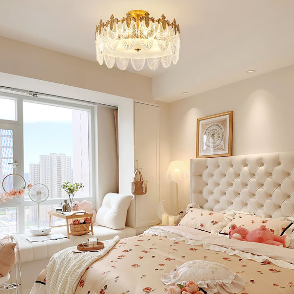 Lustre En Verre Style Feuilles