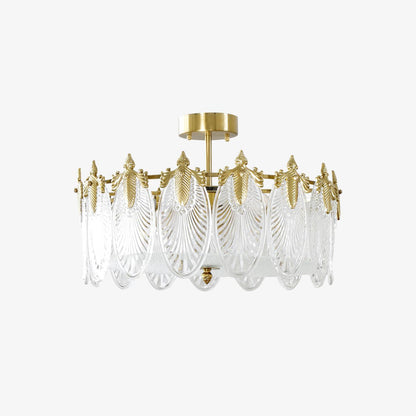 Lustre En Verre Style Feuilles