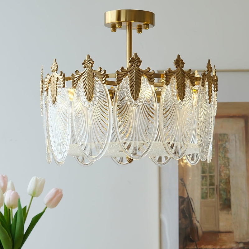 Lustre En Verre Style Feuilles