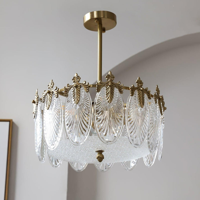 Lustre En Verre Style Feuilles
