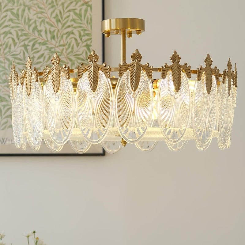 Lustre En Verre Style Feuilles