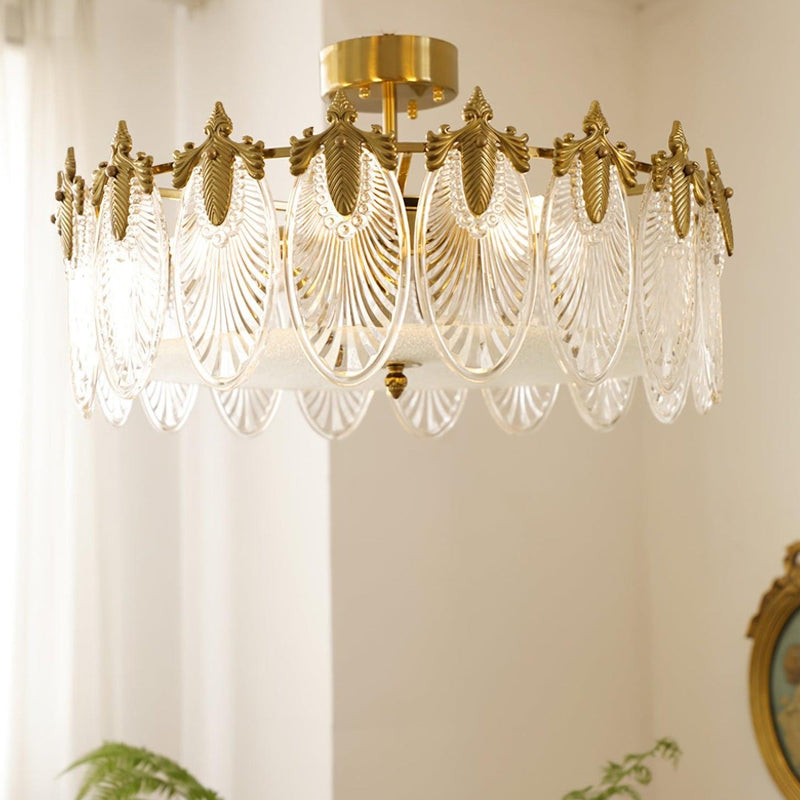 Lustre En Verre Style Feuilles