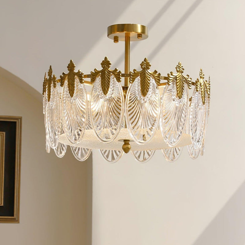 Lustre En Verre Style Feuilles