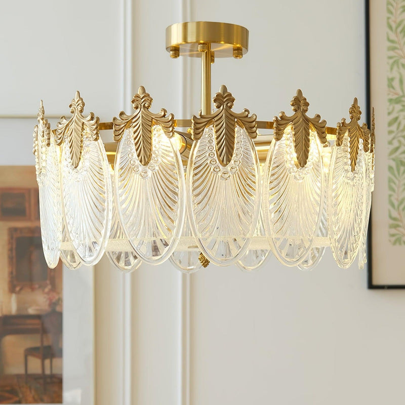 Lustre En Verre Style Feuilles