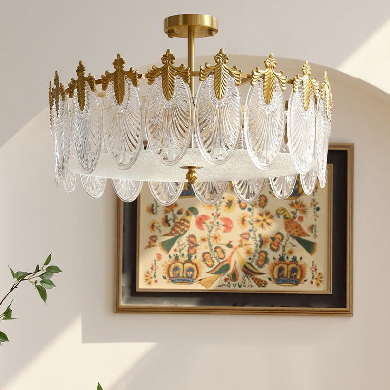 Lustre En Verre Style Feuilles