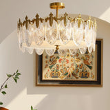 Lustre En Verre Style Feuilles