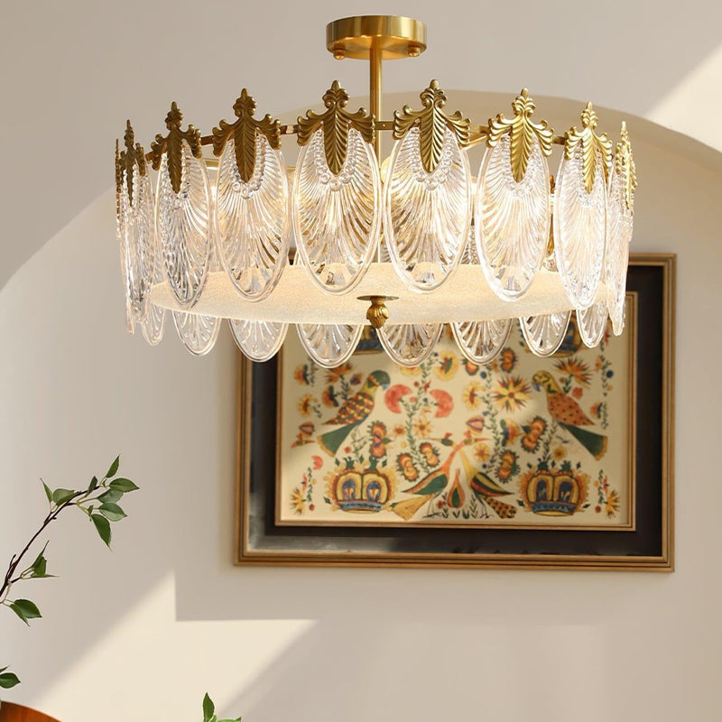 Lustre En Verre Style Feuilles