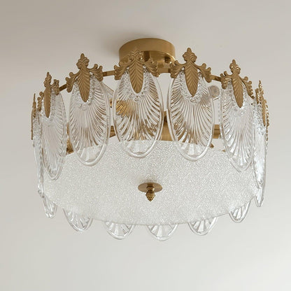 Lustre En Verre Style Feuilles
