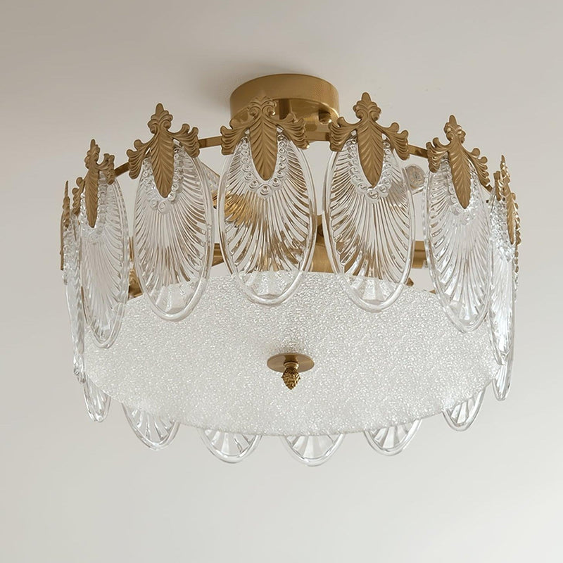 Lustre En Verre Style Feuilles