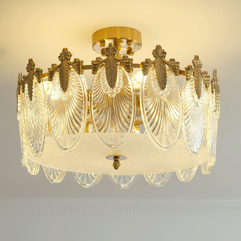 Lustre En Verre Style Feuilles