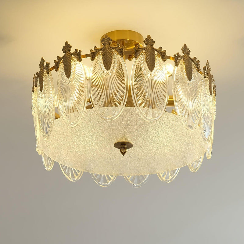 Lustre En Verre Style Feuilles