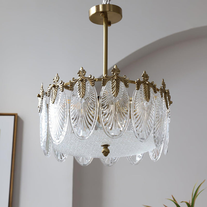 Lustre En Verre Style Feuilles