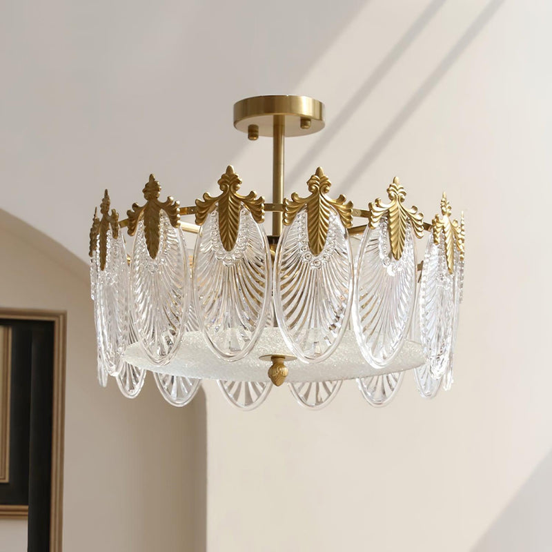 Lustre En Verre Style Feuilles