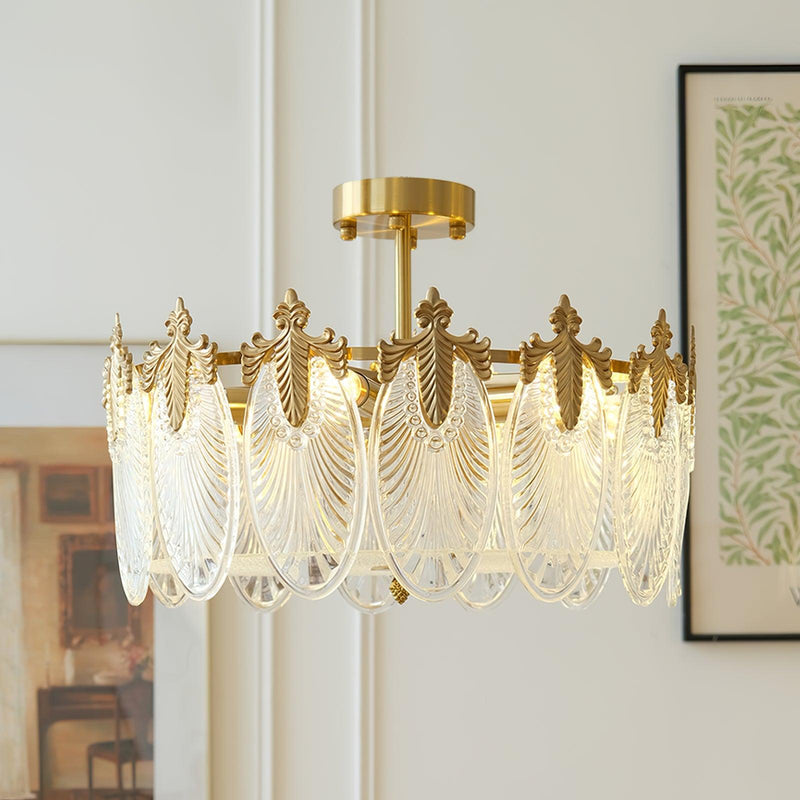 Lustre En Verre Style Feuilles