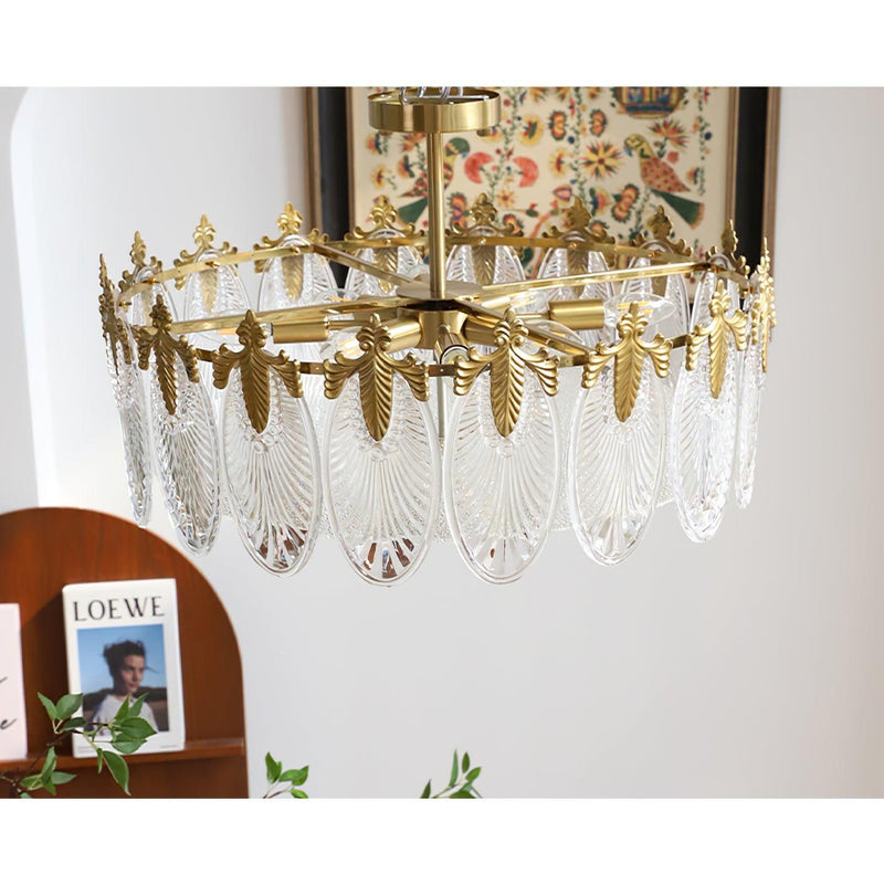 Lustre En Verre Style Feuilles