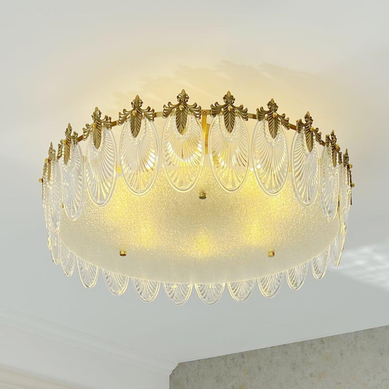 Lustre En Verre Style Feuilles