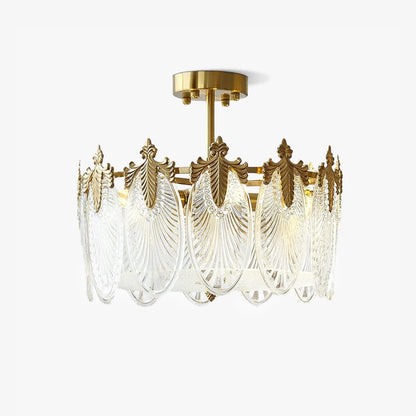 Lustre En Verre Style Feuilles
