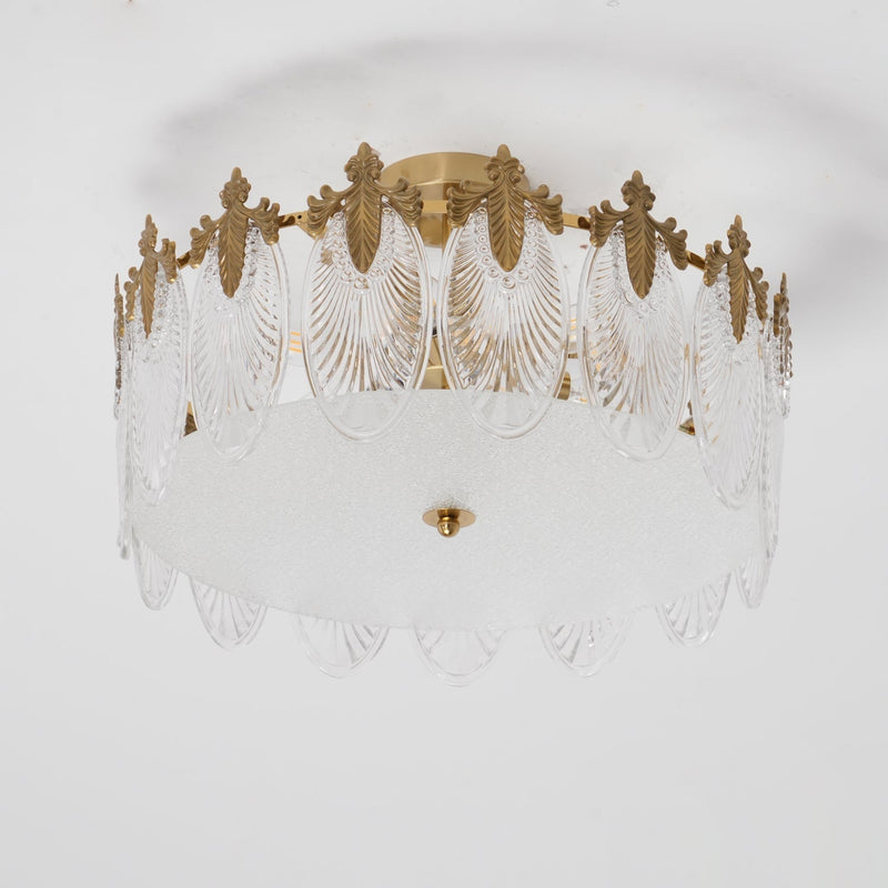 Lustre En Verre Style Feuilles