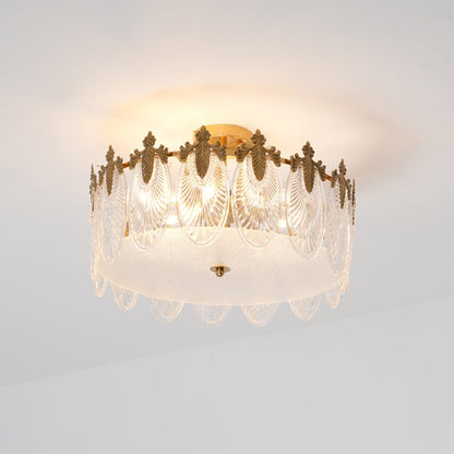 Lustre En Verre Style Feuilles