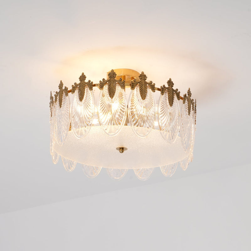 Lustre En Verre Style Feuilles