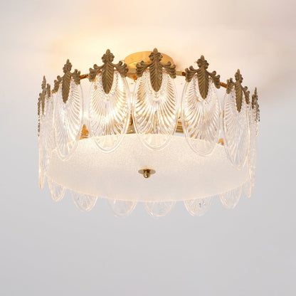 Lustre En Verre Style Feuilles