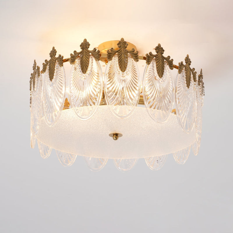 Lustre En Verre Style Feuilles