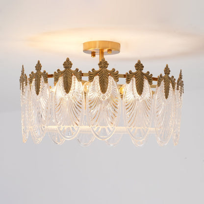 Lustre En Verre Style Feuilles