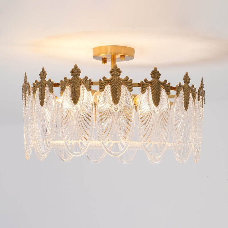Lustre En Verre Style Feuilles