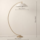 Lampadaire Anneau Opalin et Laiton