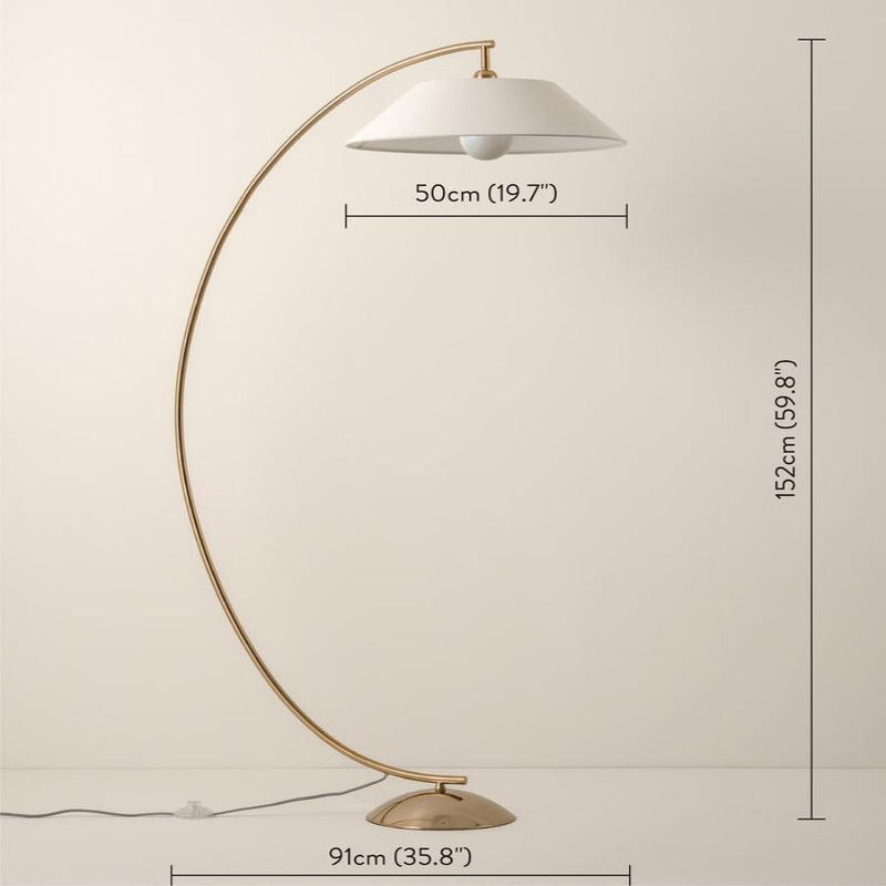 Lampadaire Anneau Opalin et Laiton