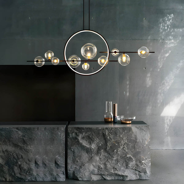 Lustre - Suspension Moderne En Forme de Globe En Verre