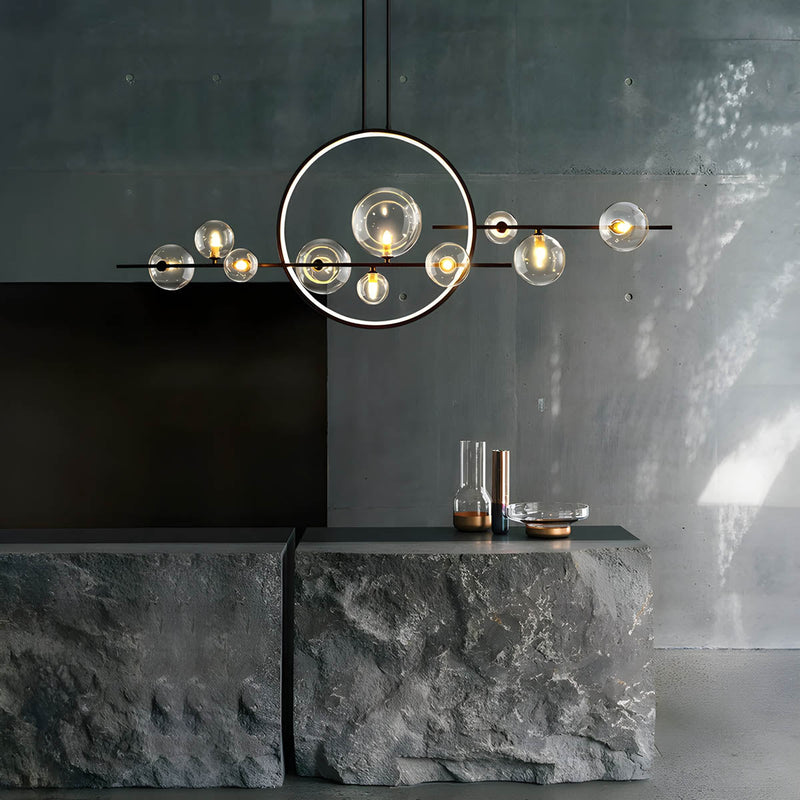 Lustre - Suspension Moderne En Forme de Globe En Verre