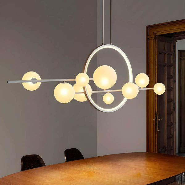 Lustre - Suspension Moderne En Forme de Globe En Verre