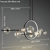 Lustre - Suspension Moderne En Forme de Globe En Verre