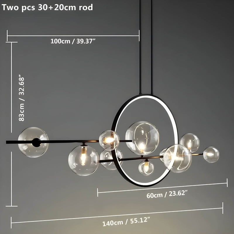 Lustre - Suspension Moderne En Forme de Globe En Verre