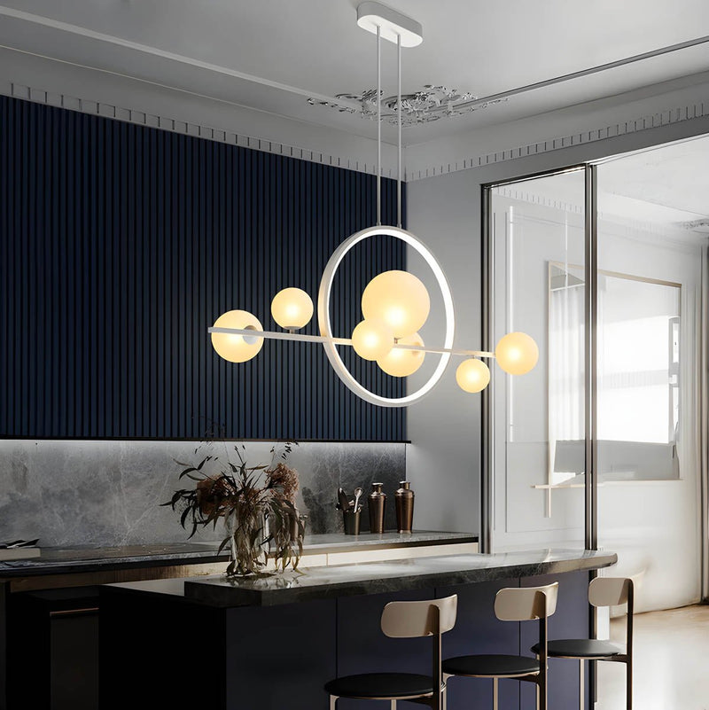 Lustre - Suspension Moderne En Forme de Globe En Verre
