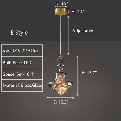 Suspension Luminaire Crystal Verre Luxueux