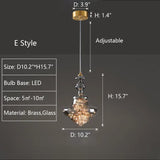 Suspension Luminaire Crystal Verre Luxueux